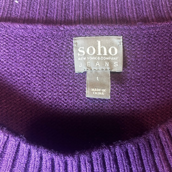 Soho NY Women’s Large Purple Preppy Sweater - Picture 2 of 6